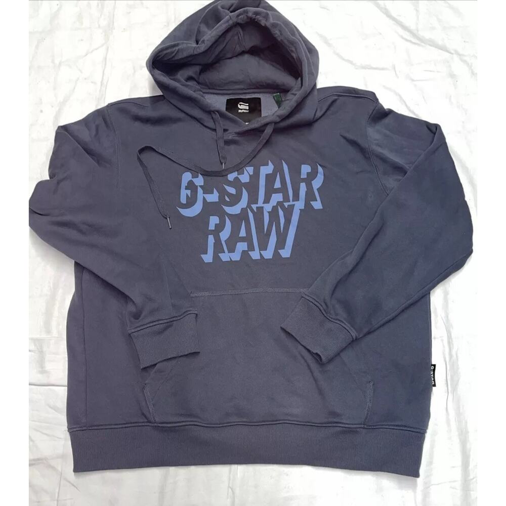 Raw G-star Raw Hoodie Pullover Men’s Size XXL Color Gray Long Sleeve